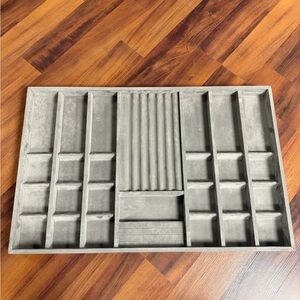 California Closet Elegant Suede Gray Jewelry Organizer Drawer Insert